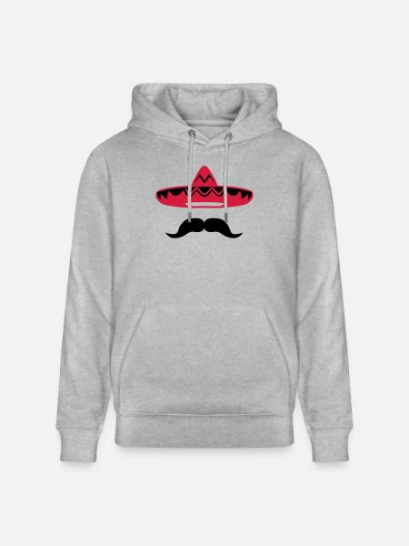 Mexican mustache hat 200 - Stanley/Stella CRUISER Unisex Organic Hoodie - heather grey