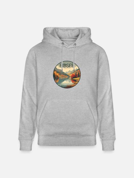 Eibsee retro bergsee - Stanley/Stella Unisex Bio-Hoodie CRUISER - Grau meliert