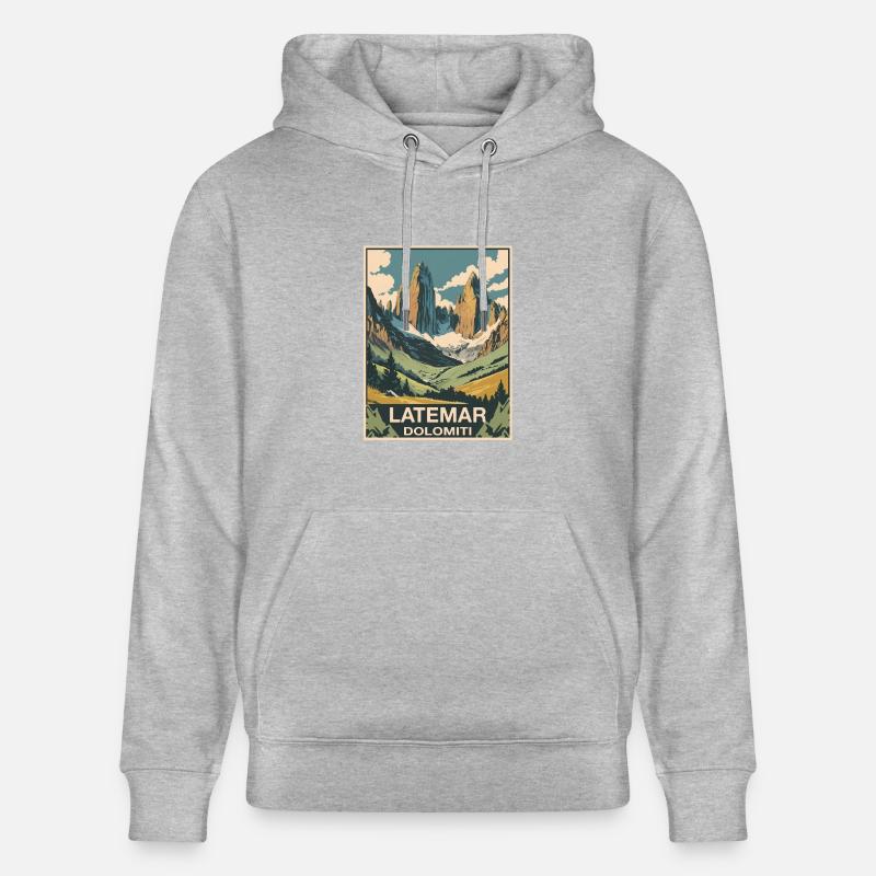Latemar Dolomites - Sweat à capuche bio CRUISER Stanley/Stella Unisexe - gris chiné