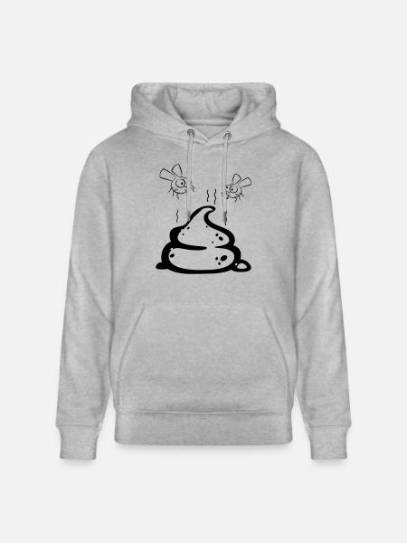 Scheisse mit Fliegenpaar - Stanley/Stella Unisex Bio-Hoodie CRUISER - Grau meliert