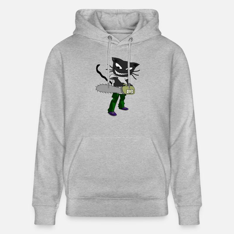 chat scie à chaîne - Sweat à capuche bio CRUISER Stanley/Stella Unisexe - gris chiné