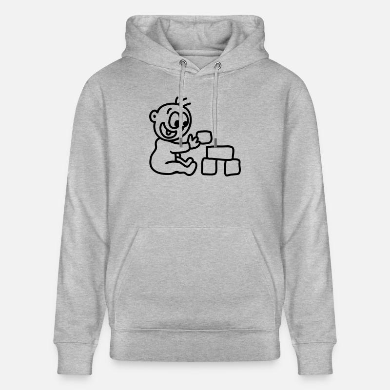 Bébé - blocs de construction - ligne - Sweat à capuche bio CRUISER Stanley/Stella Unisexe - gris chiné