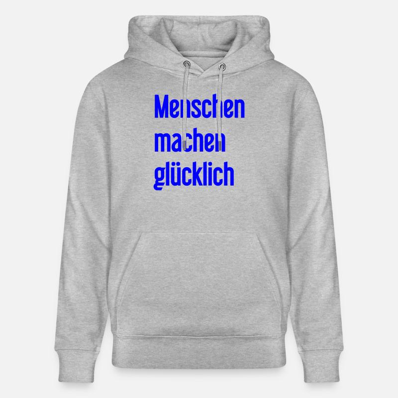 Menschen machen glücklich – Positives Statement - Stanley/Stella Unisex Bio-Hoodie CRUISER  - Grau meliert
