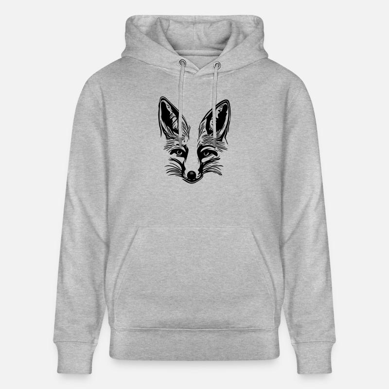 Dessin de renard mignon - Sweat à capuche bio CRUISER Stanley/Stella Unisexe - gris chiné