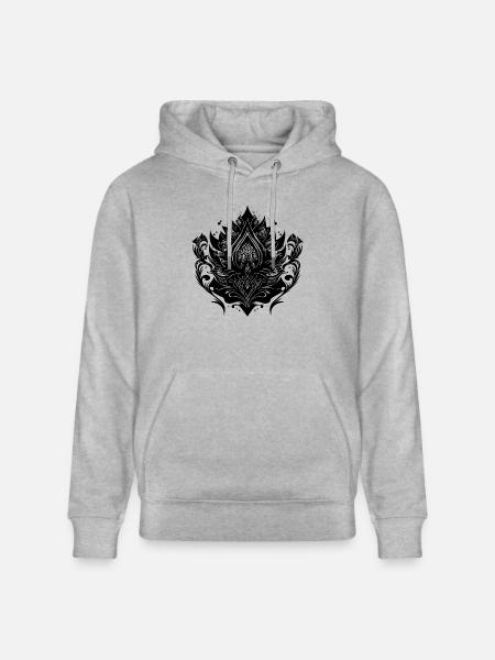 Vintage Lotus Blomst Vandlilje Tatovering Hobby - Stanley/Stella CRUISER økologisk unisex-hoodie - grå meleret