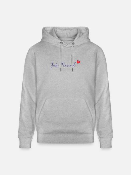 JUST MARRIED. VIVE LES MARIES. SAINT VALENTIN - Stanley/Stella CRUISER økologisk unisex-hoodie - grå meleret
