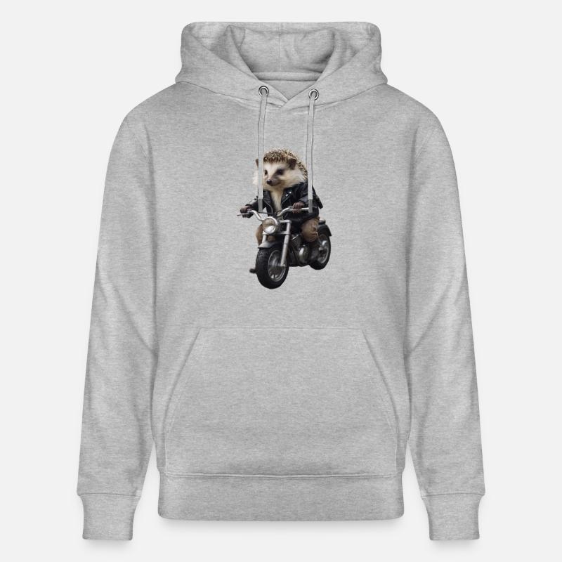 Hérisson motard - Sweat à capuche bio CRUISER Stanley/Stella Unisexe - gris chiné