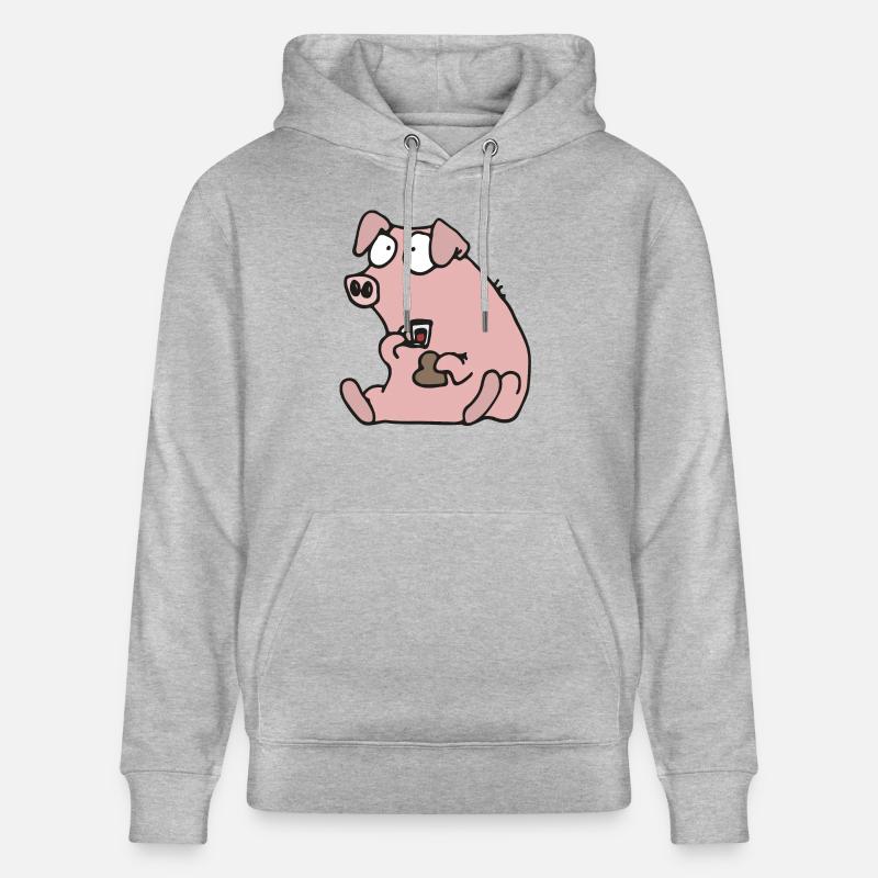 Julgris äter pepparkaka - Stanley/Stella Unisex Bio-Hoodie CRUISER  - Grau meliert