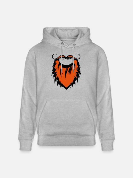beard and mustache 20122 - Stanley/Stella CRUISER Unisex Organic Hoodie - heather grey