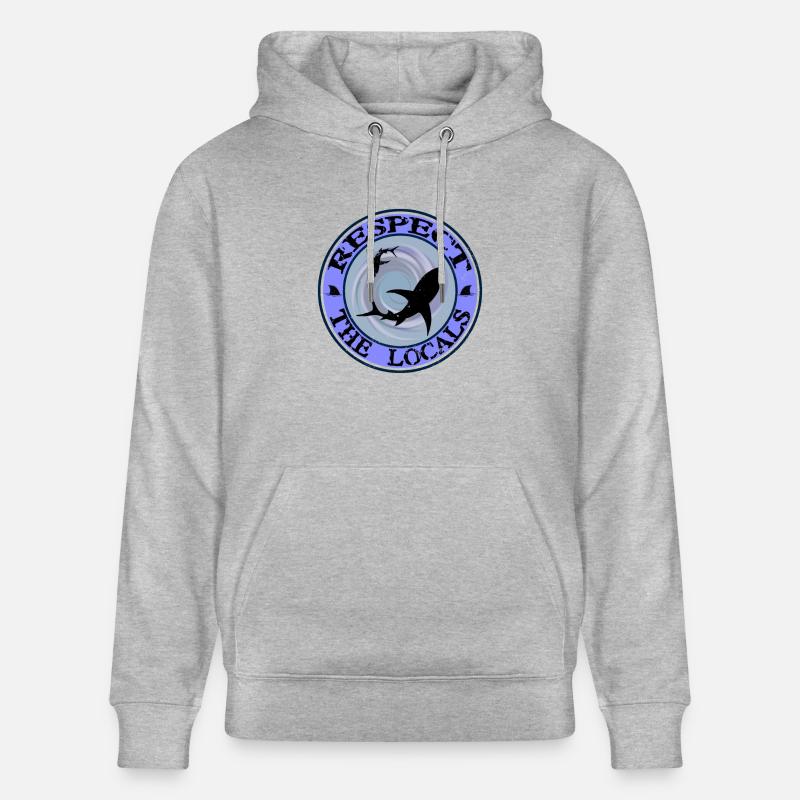 Respectez le requin local - Sweat à capuche bio CRUISER Stanley/Stella Unisexe - gris chiné