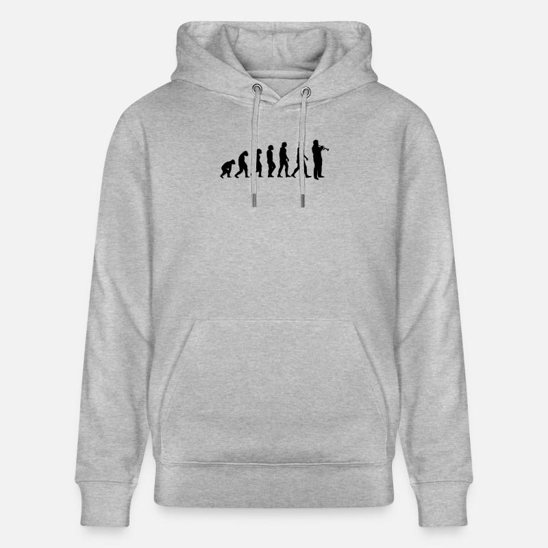 Trompette Trompette Trompette Évolution - Sweat à capuche bio CRUISER Stanley/Stella Unisexe - gris chiné