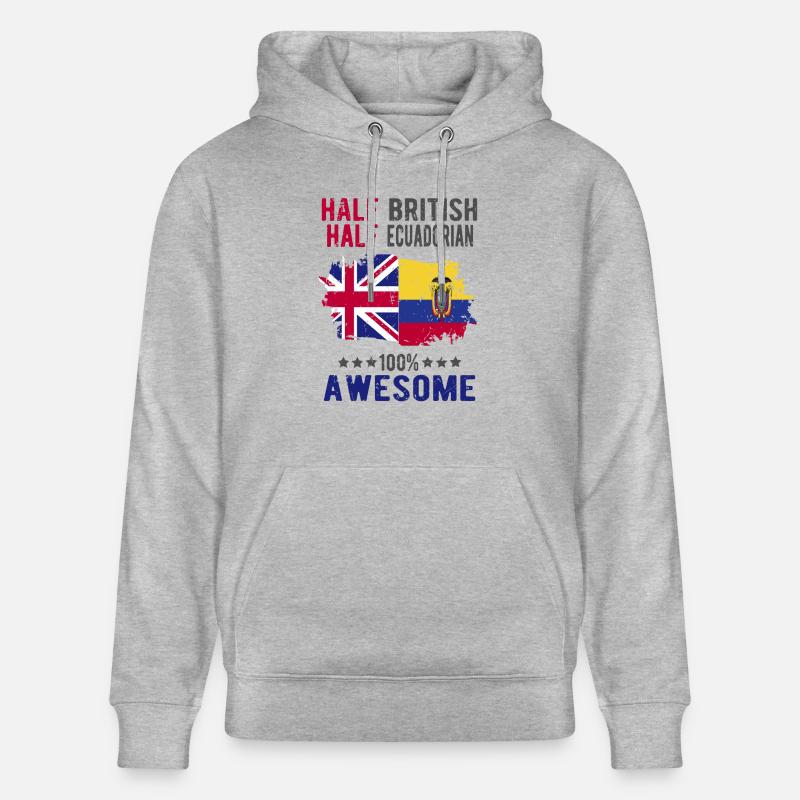 Moitié Britannique moitié Équatoriens - Sweat à capuche bio CRUISER Stanley/Stella Unisexe - gris chiné