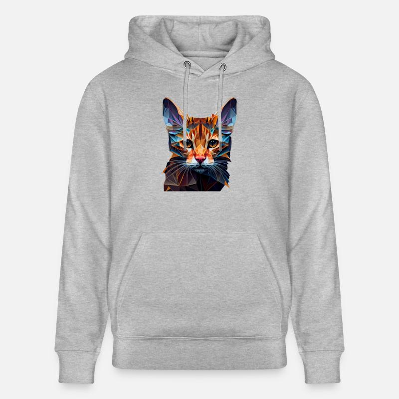 Chaton Chaton Chat Polygone Chat - Sweat à capuche bio CRUISER Stanley/Stella Unisexe - gris chiné