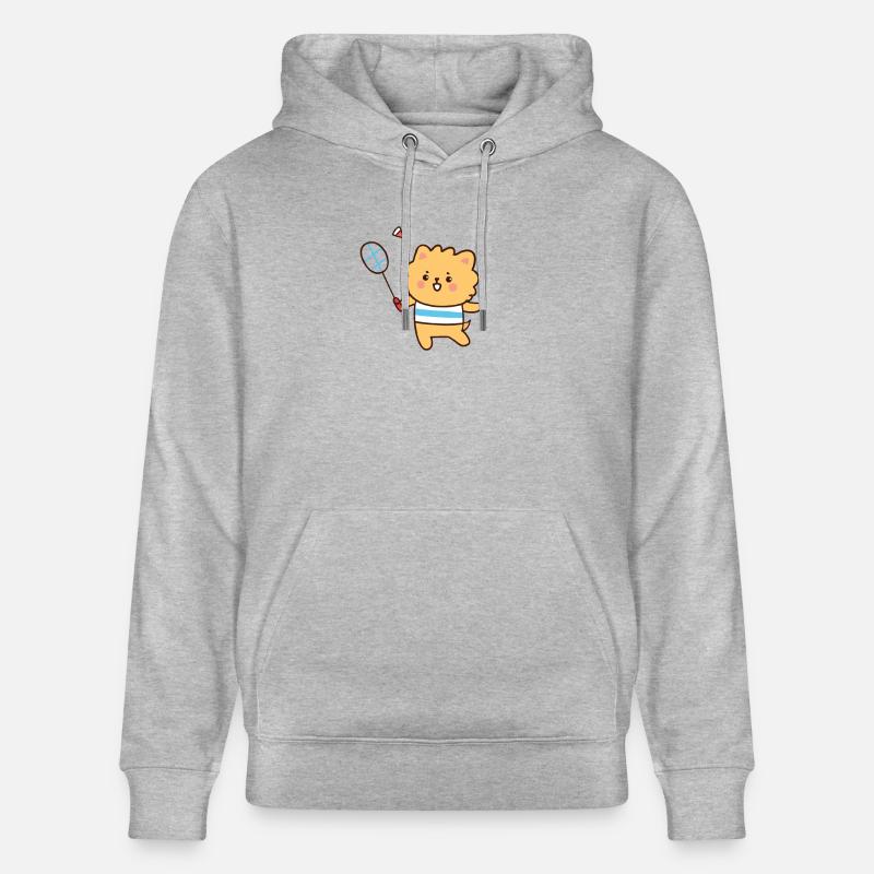 Badminton Ours Lion Chien Chat - Sweat à capuche bio CRUISER Stanley/Stella Unisexe - gris chiné