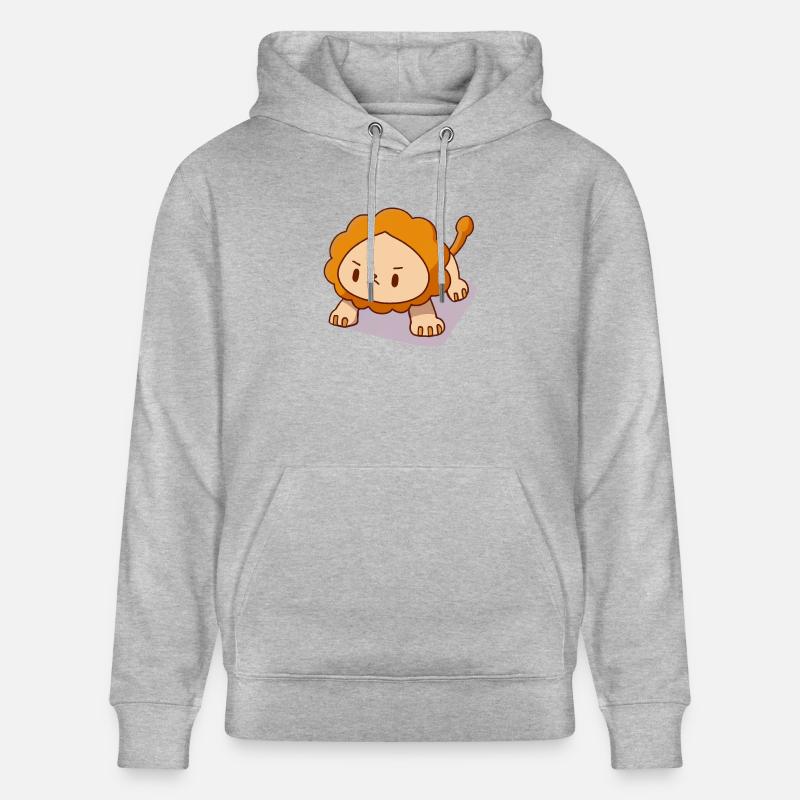 Lion Push-ups Kawaii Strenuous Strong - Sweat à capuche bio CRUISER Stanley/Stella Unisexe - gris chiné