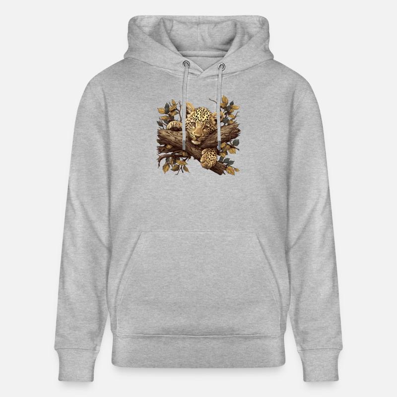 Léopard léopard - Sweat à capuche bio CRUISER Stanley/Stella Unisexe - gris chiné