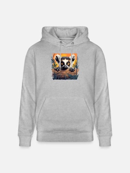 Lemuren Lemurs Lemur - Stanley/Stella CRUISER Unisex Organic Hoodie - heather grey