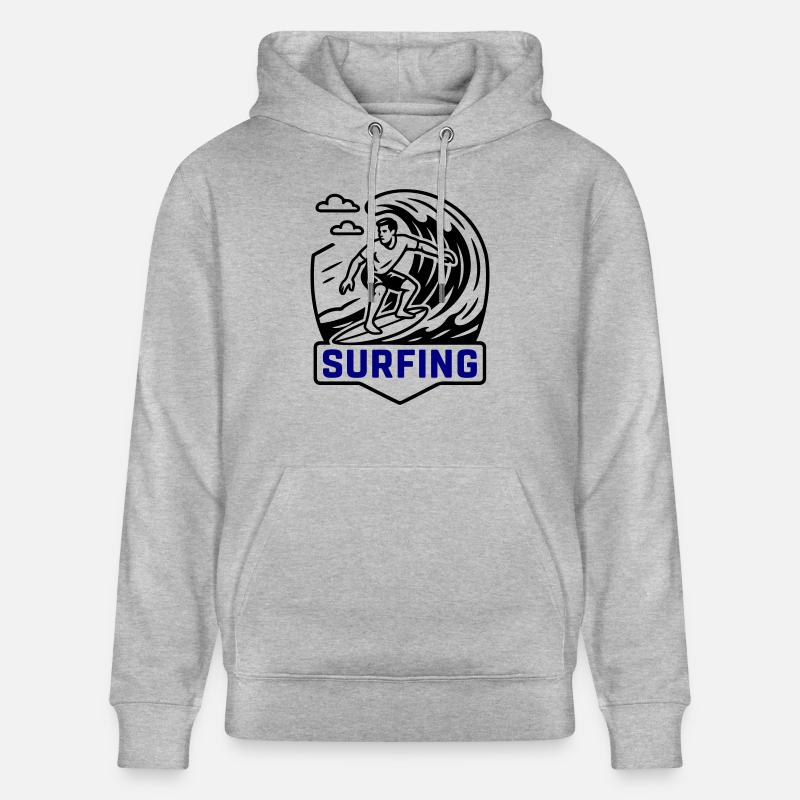 Surfeur symbole surfeur - Sweat à capuche bio CRUISER Stanley/Stella Unisexe - gris chiné