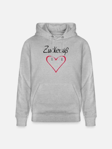 zuckersuess herz - Stanley/Stella Unisex Bio-Hoodie CRUISER - Grau meliert
