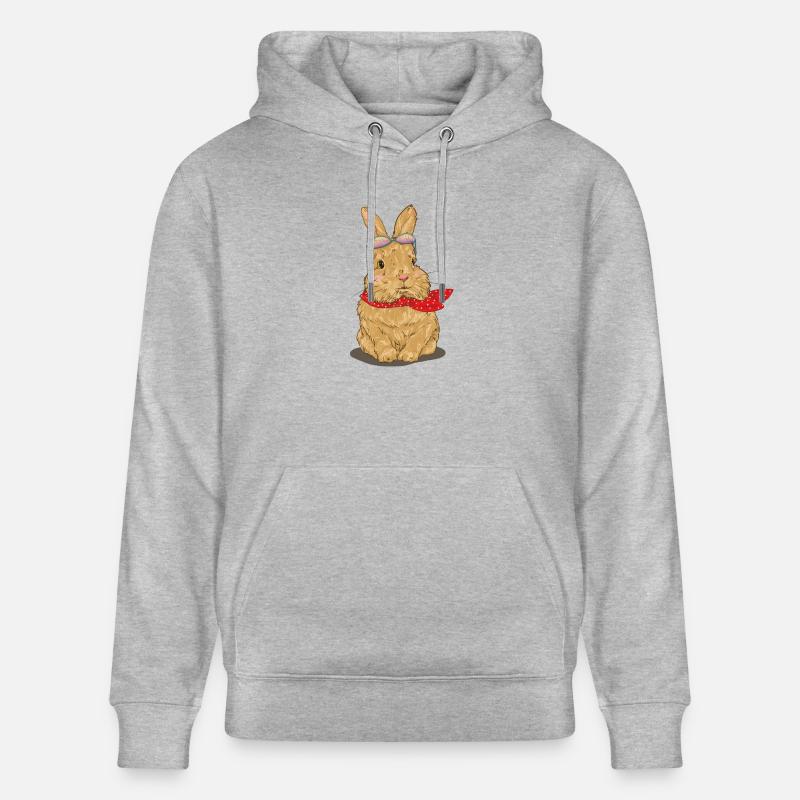 Lapin doux avec écharpe - Sweat à capuche bio CRUISER Stanley/Stella Unisexe - gris chiné