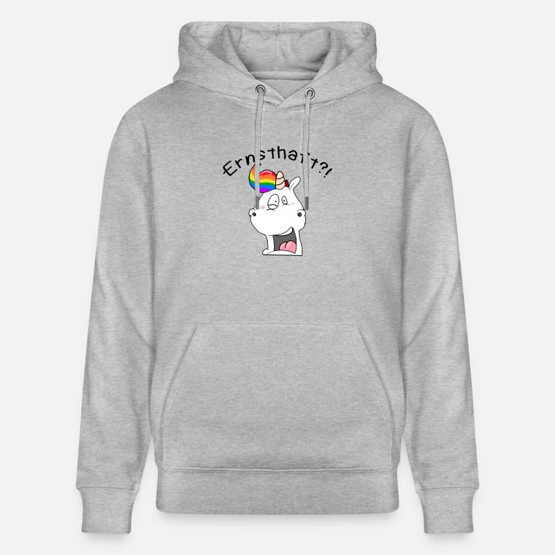 Einhorn "Ernsthaft?!" / Geschenkidee / Geschenk - Stanley/Stella Unisex Bio-Hoodie CRUISER  - Grau meliert