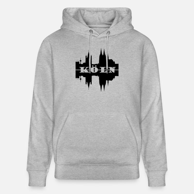 Silhouette de Koeln skyline - Sweat à capuche bio CRUISER Stanley/Stella Unisexe - gris chiné