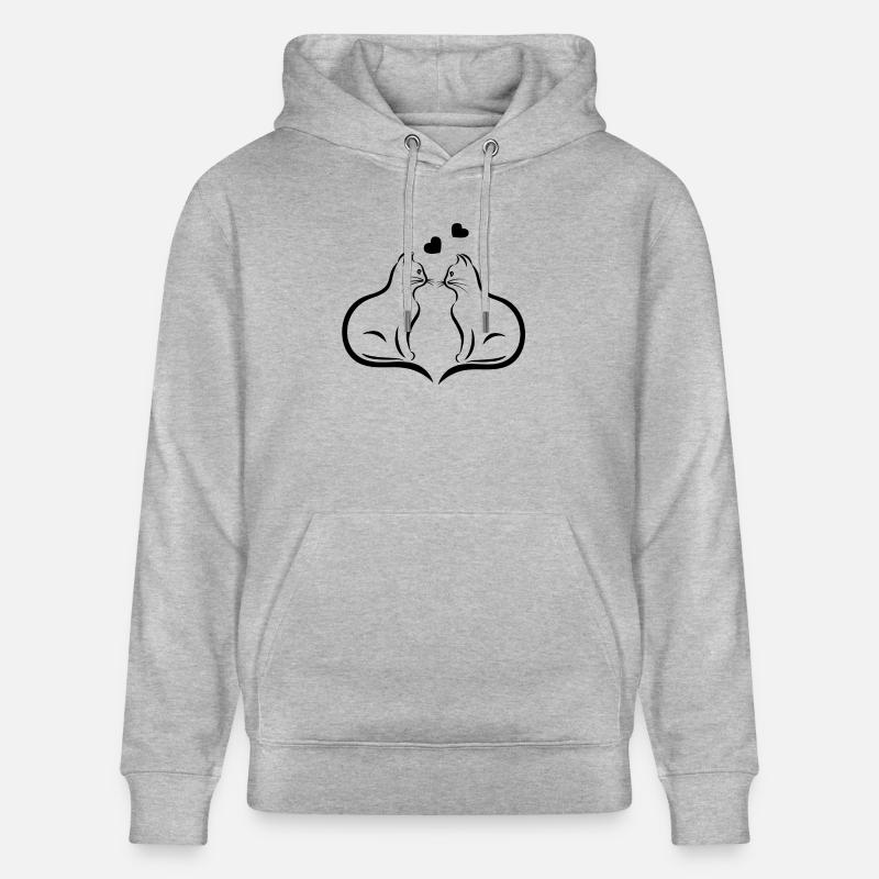 Deux chats - Sweat à capuche bio CRUISER Stanley/Stella Unisexe - gris chiné