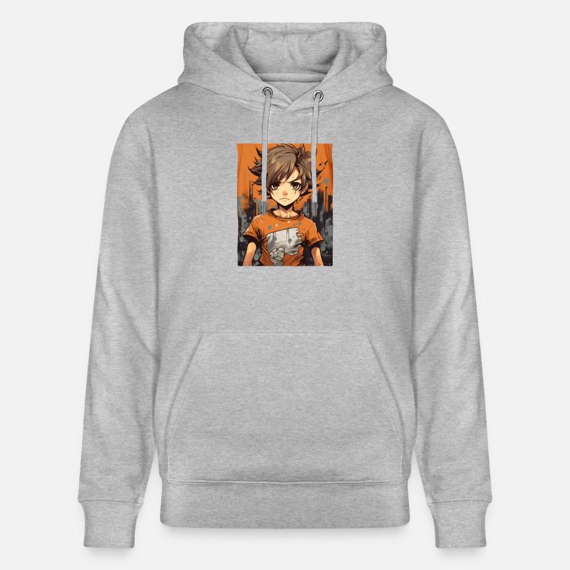 Garçon d’anime - Sweat à capuche bio CRUISER Stanley/Stella Unisexe - gris chiné