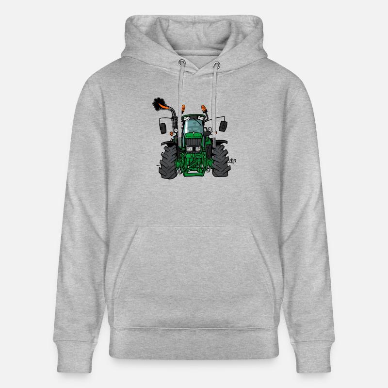 0175 tracteur vert - Sweat à capuche bio CRUISER Stanley/Stella Unisexe - gris chiné