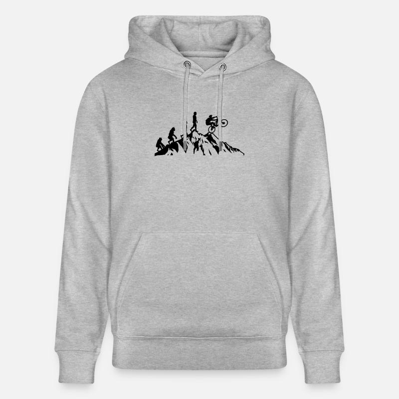 Évolution du VTT à vélo - Sweat à capuche bio CRUISER Stanley/Stella Unisexe - gris chiné