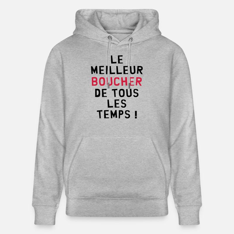 Boucher / Bouchère / Boucherie / Viande Charcutier - Sweat à capuche bio CRUISER Stanley/Stella Unisexe - gris chiné