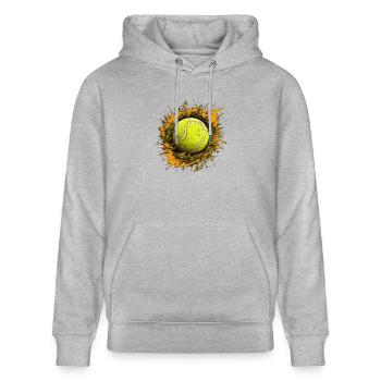 Tennis ball - Stanley/Stella Unisex Bio-Hoodie CRUISER  - Grau meliert - Vorne - Alina (178cm) & Michal (187cm)