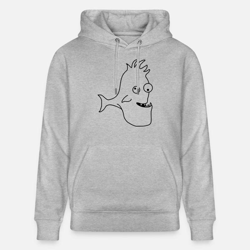 Stupid Crazy Comic Fish - Sweat à capuche bio CRUISER Stanley/Stella Unisexe - gris chiné