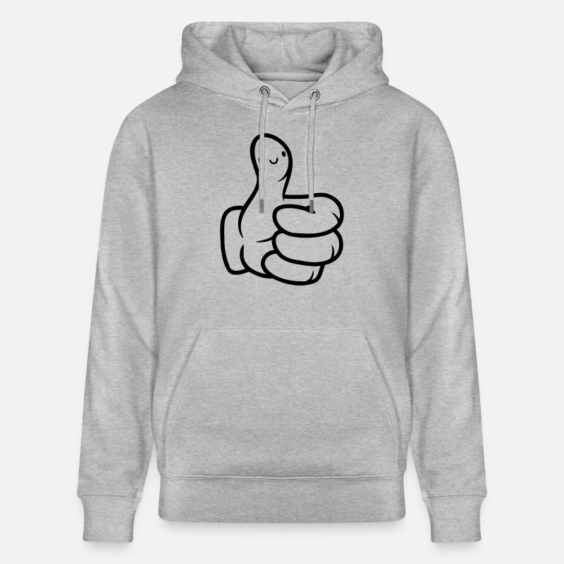 Mignon Visage Main Pouce - Sweat à capuche bio CRUISER Stanley/Stella Unisexe - gris chiné