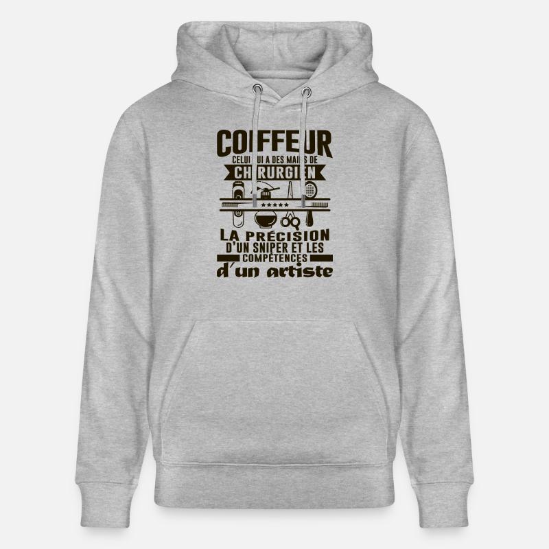 Coiffeur 1 - Sweat à capuche bio CRUISER Stanley/Stella Unisexe - gris chiné