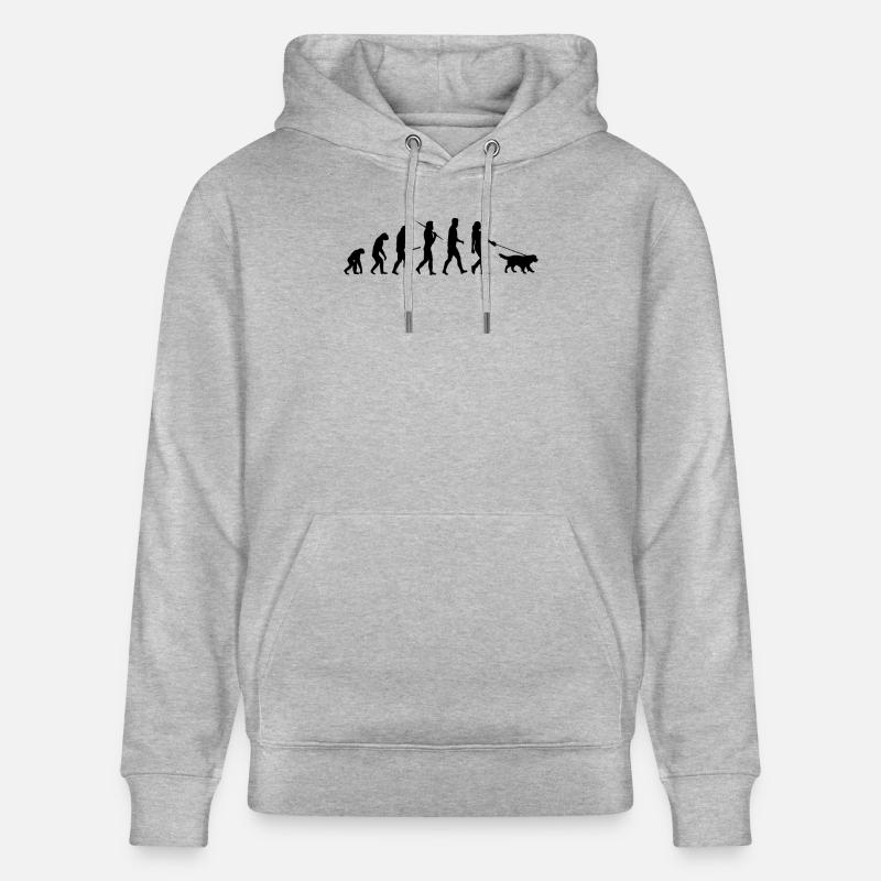 Evolution Walking Dog Geschenk - Stanley/Stella Unisex Bio-Hoodie CRUISER  - Grau meliert