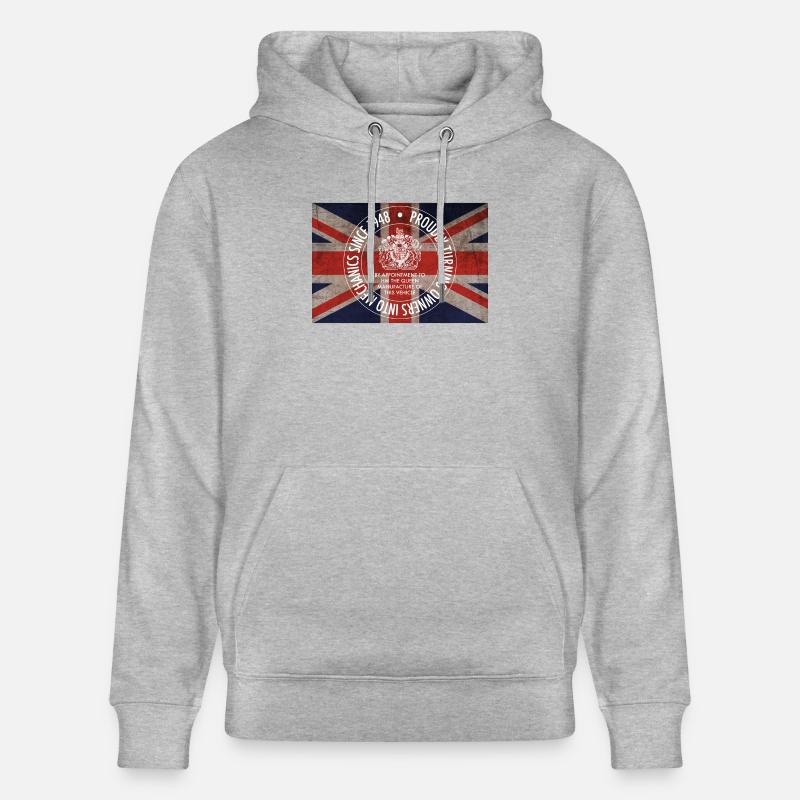 L’Union Jack du Defender - Sweat à capuche bio CRUISER Stanley/Stella Unisexe - gris chiné