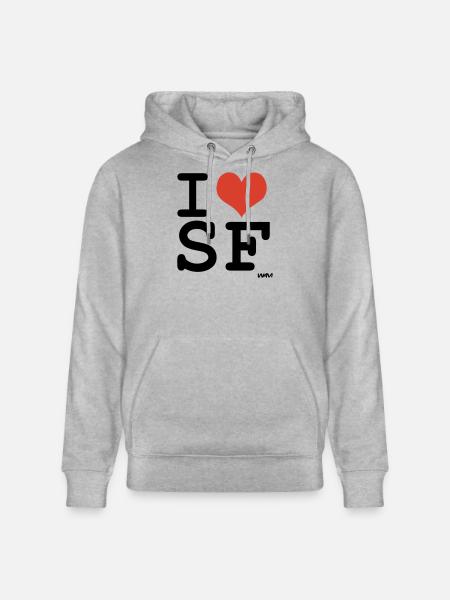 i love SF - Stanley/Stella CRUISER Unisex Organic Hoodie - heather grey