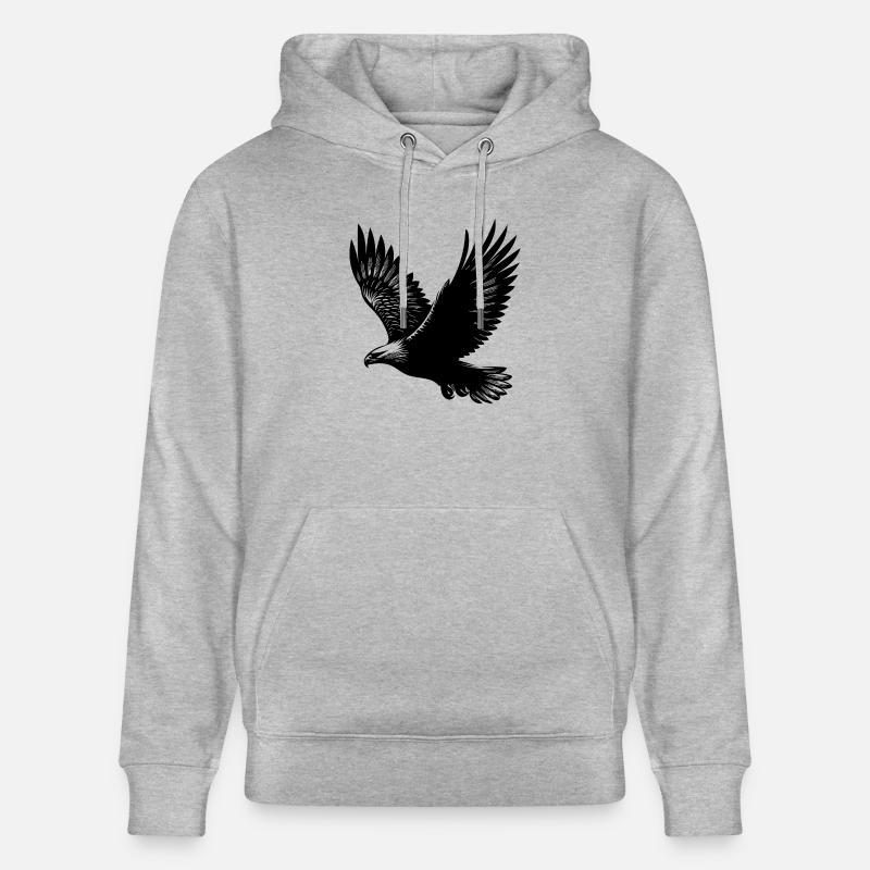 Aigle élégant sur d’immenses ailes - Sweat à capuche bio CRUISER Stanley/Stella Unisexe - gris chiné