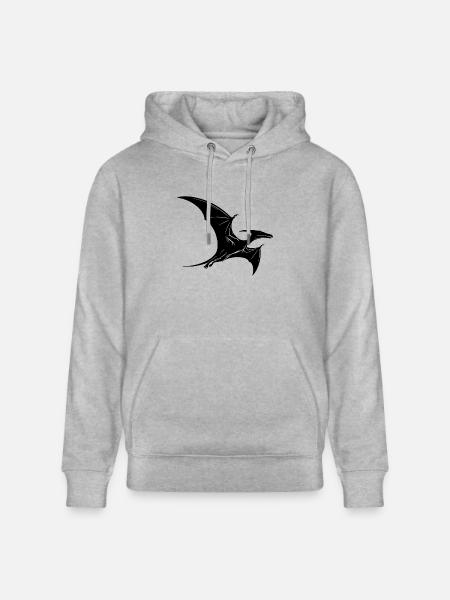 Dino Pteranodon Flying Dinosaur Pterosaur - Stanley/Stella CRUISER Unisex Organic Hoodie - heather grey