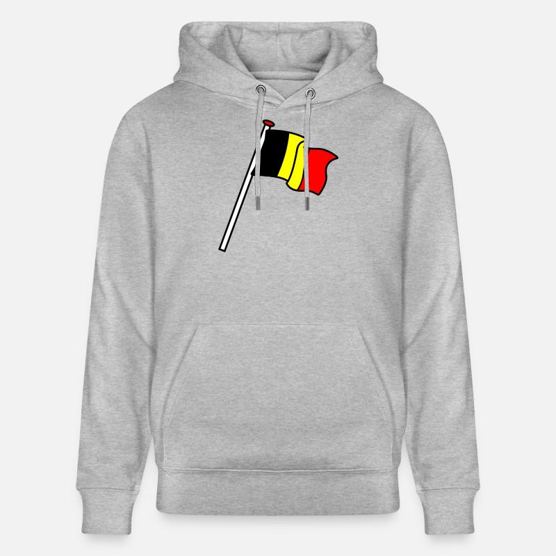 Drapeau Belgique Drapeaux BE - Sweat à capuche bio CRUISER Stanley/Stella Unisexe - gris chiné