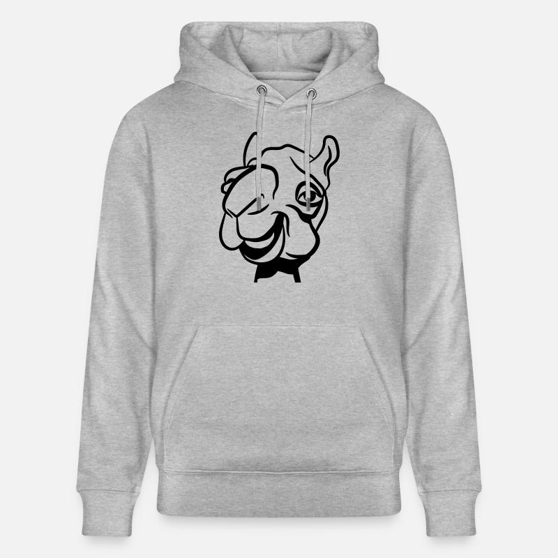 rire chameau drôle - Sweat à capuche bio CRUISER Stanley/Stella Unisexe - gris chiné