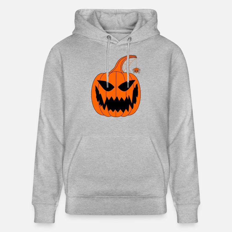 Citrouille d’Halloween avec araignée - Sweat à capuche bio CRUISER Stanley/Stella Unisexe - gris chiné