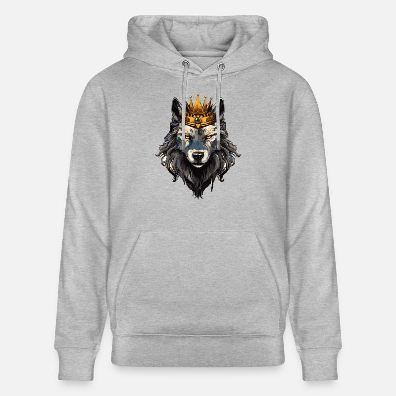 Couronne d’animal loup - Sweat à capuche bio CRUISER Stanley/Stella Unisexe - gris chiné