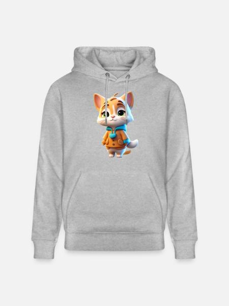 chat mignon d'automne - Sweat à capuche bio CRUISER Stanley/Stella Unisexe - gris chiné
