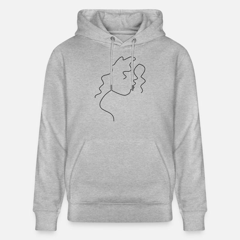 Femmes face à vecteur - Sweat à capuche bio CRUISER Stanley/Stella Unisexe - gris chiné