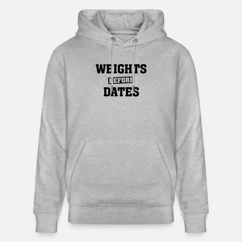 Weights Before Dates - Stanley/Stella Unisex Bio-Hoodie CRUISER  - Grau meliert