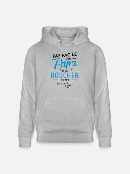 Papa boucher - Sweat à capuche bio CRUISER Stanley/Stella Unisexe - gris chiné