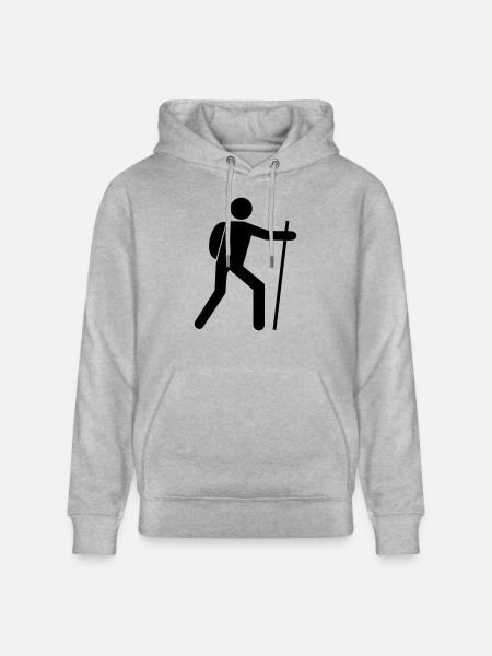 Wandelaar pictogram vector design - wandelen t-shirt - Stanley/Stella Uniseks bio-hoodie CRUISER - grijs gemêleerd