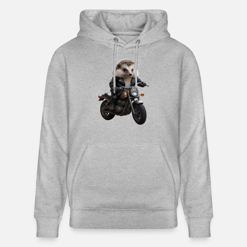 Herisson motard - Sweat à capuche bio CRUISER Stanley/Stella Unisexe - gris chiné